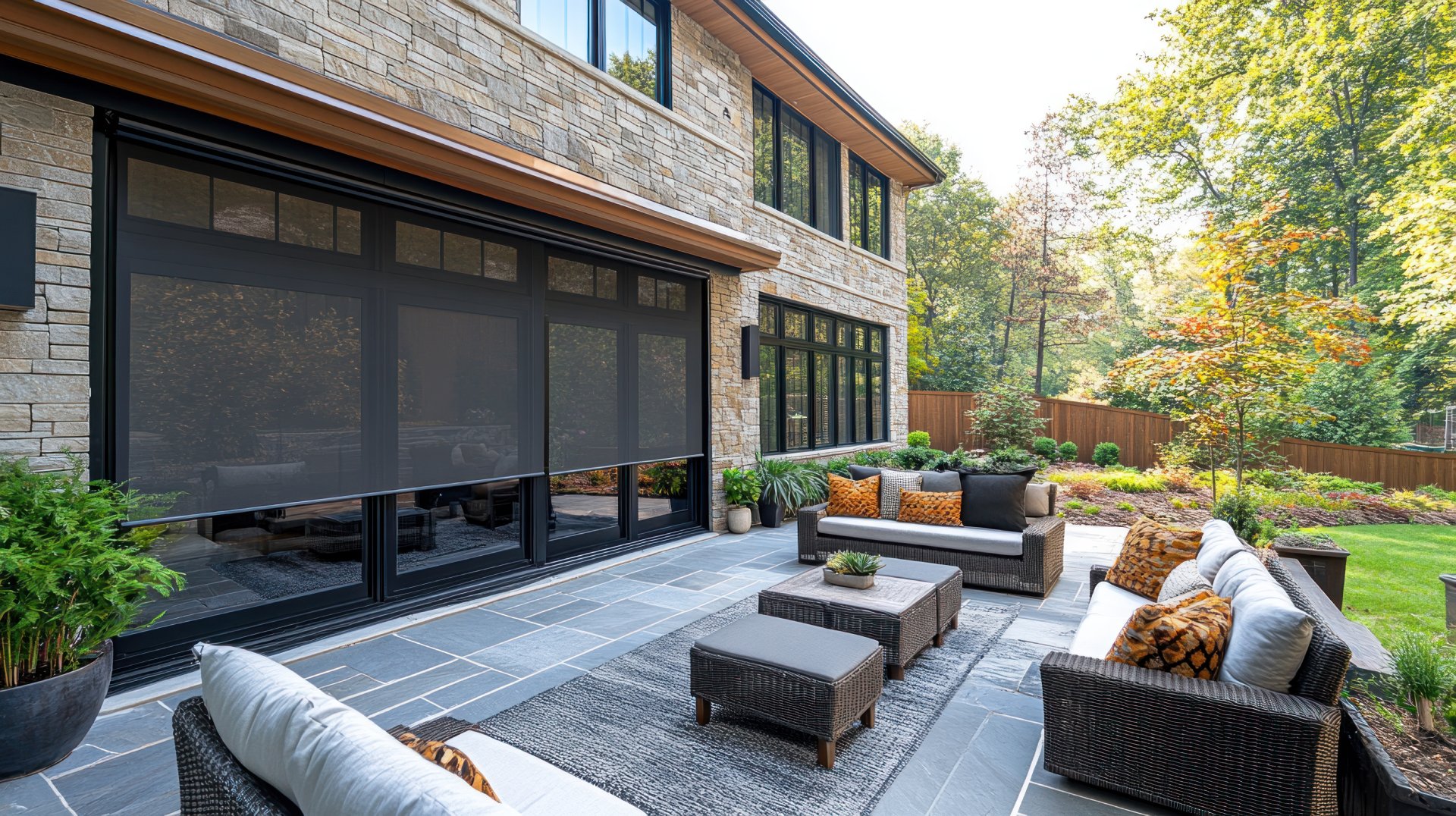 Luxury Outdoor Shading With Somfy Automation | Commercial & Residential Interior Design Projects | Somfy Custom Blinds Installers Melbourne